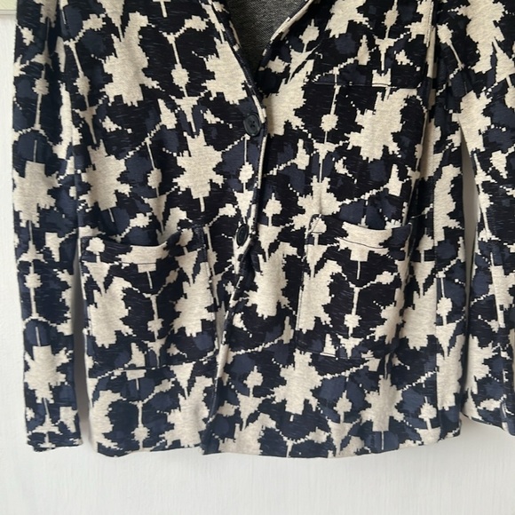 Nic+Zoe Knit Blazer Cardigan Long Sleeve Partial Closure - Blue Cream Size PP - Picture 6 of 15